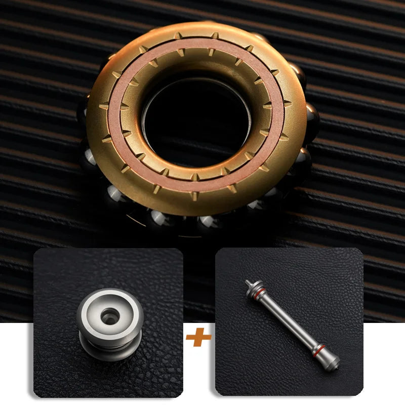 DJG Cyberpunk Beads Fidget Ring Mechanical Fingertip Gyro EDC Toy Decompression Decompression Artifact Push Card