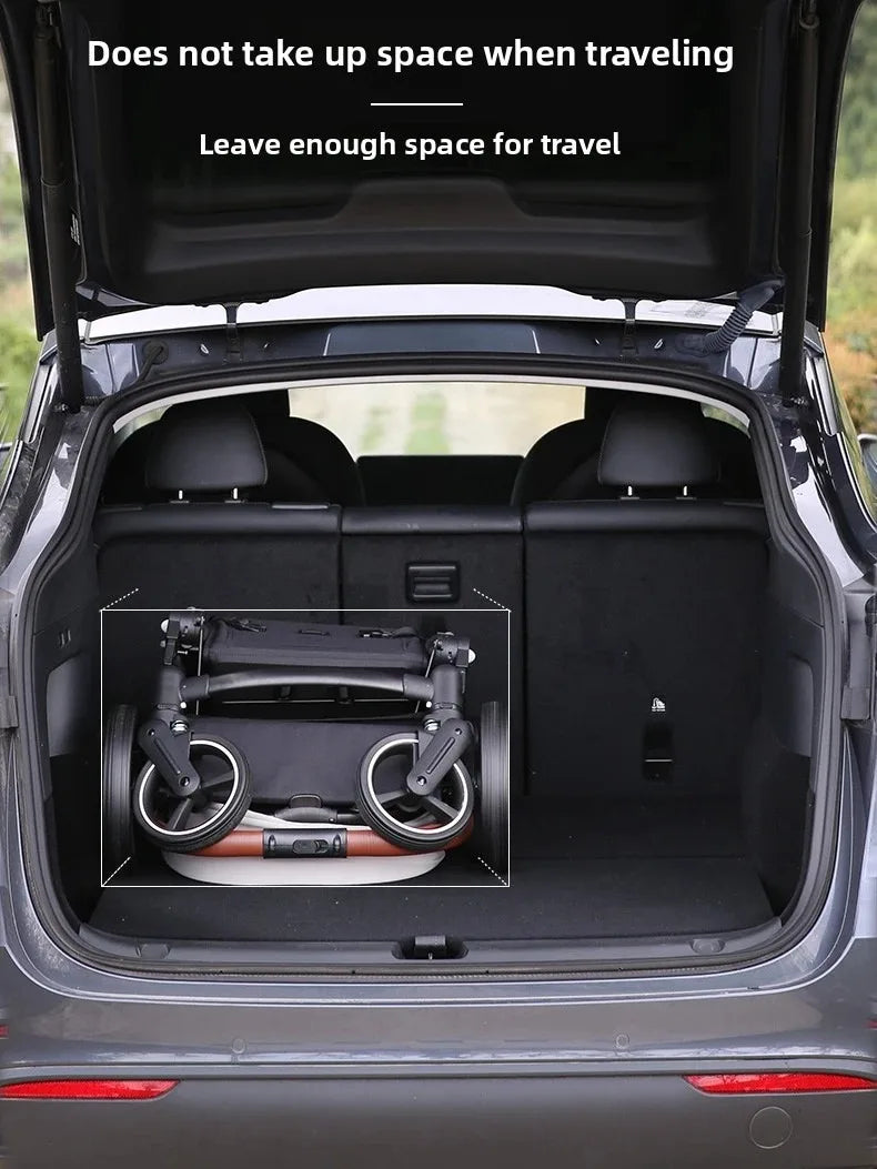 A Foldable, Multifunctional Stroller That Can Be Carried on An Airplane. It Can Be Disassembled Into A Lightweight Baby Bike.