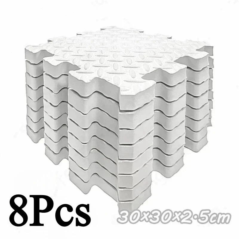 8-Piece Interlocking Gym Mat 2.5cm Thick Non-slip Shock-absorbing Washable Yoga Mat Suitable for Gyms Living Rooms Garages Etc
