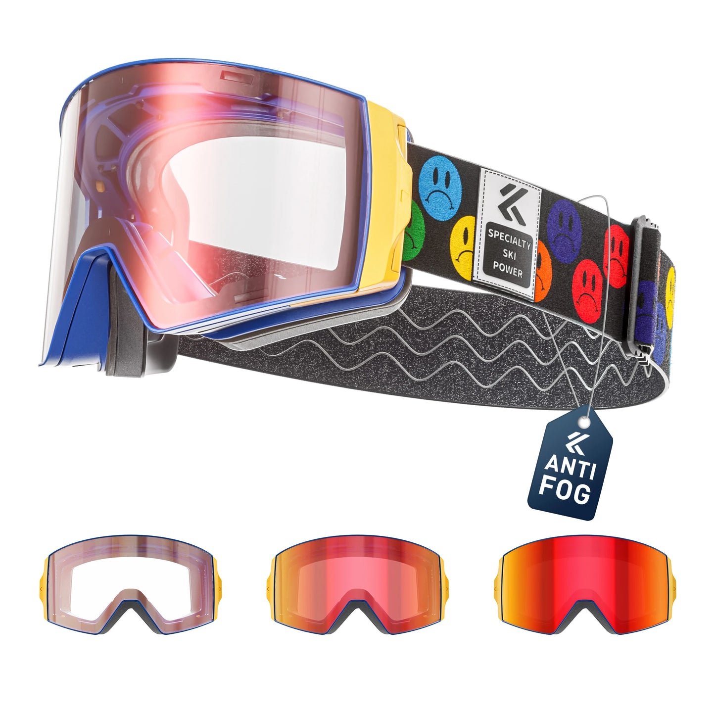 Kapvoe New Photochromic Ski Snowboard Mask Goggle Men UV400 Protection Women Glasses Magnetic Attraction Anti-Fog Skiing Goggles