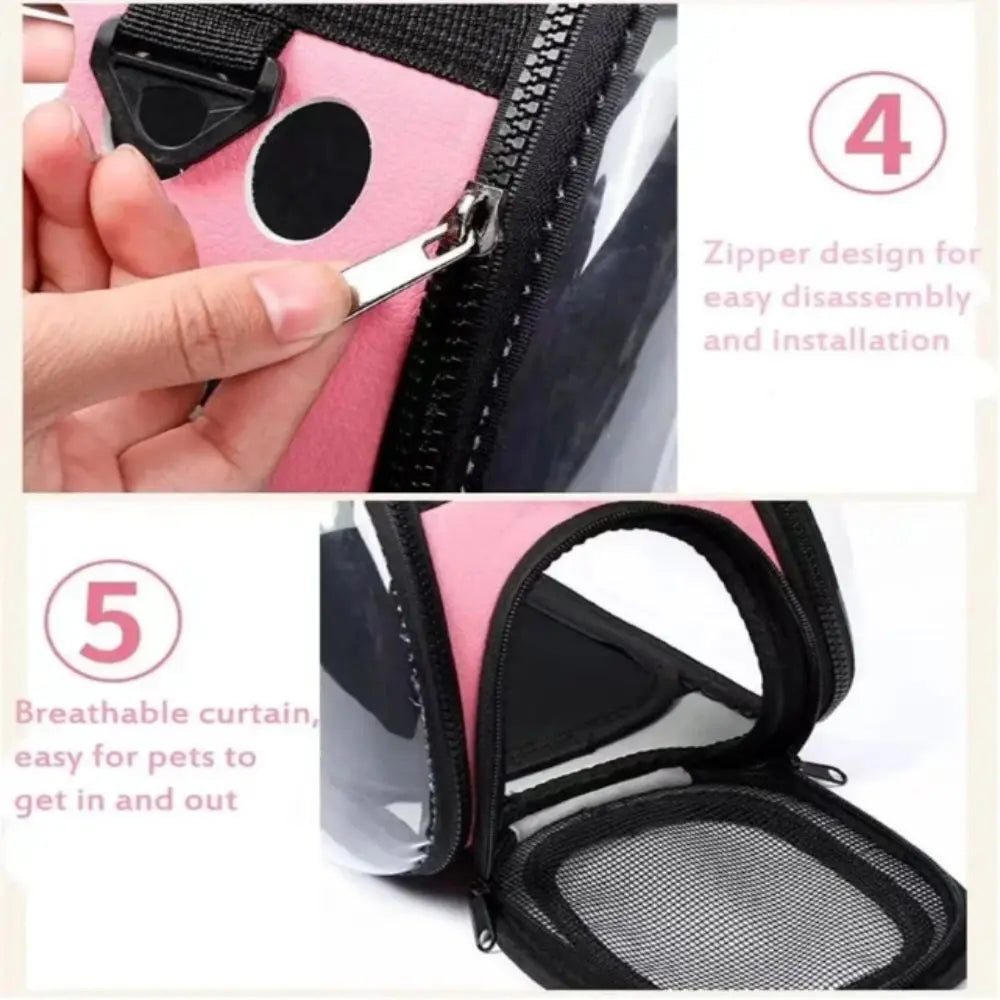 Breathable Pet Shoulder Crossbody Bag Foldable Portable Cat Backpack Collapsible Large Capacity Pet Outing Bag Outdoor Travel
