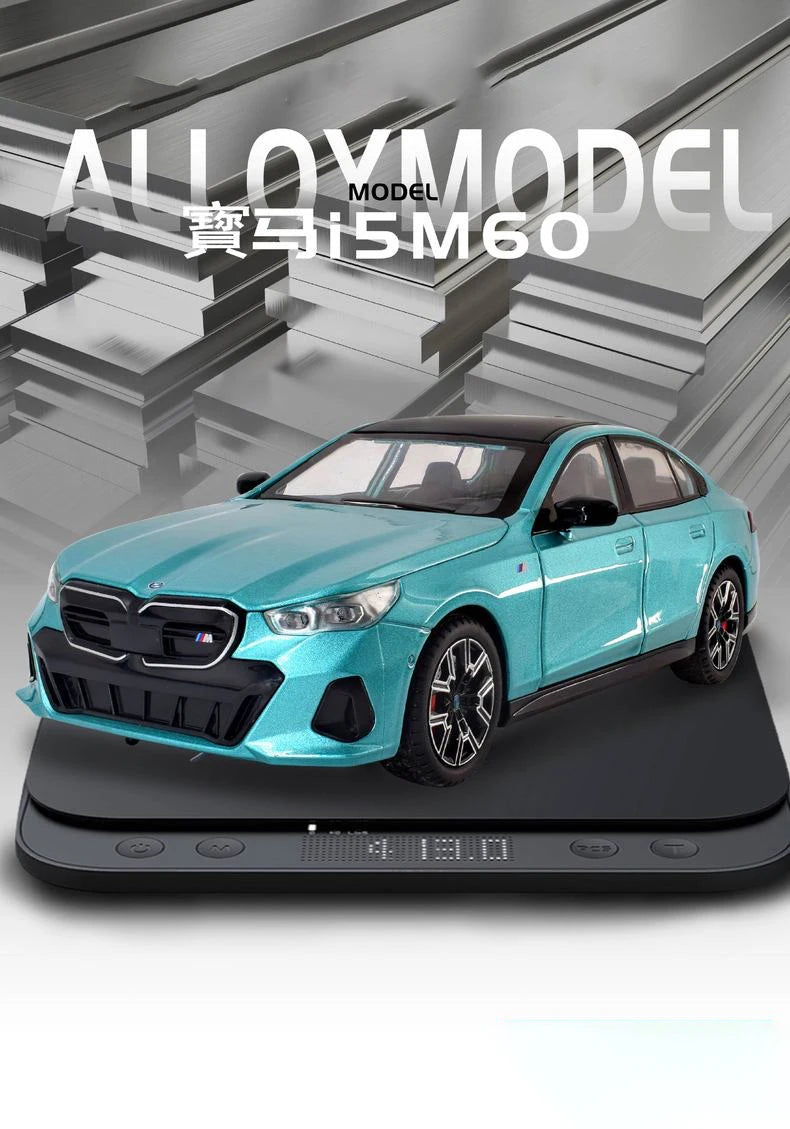 1:24 BMW i5 M60 Coupe Alloy Car Model Diecasts Metal Limousine Pure Electric Vehicles Car Model Simulation Sound Light Kids Gift