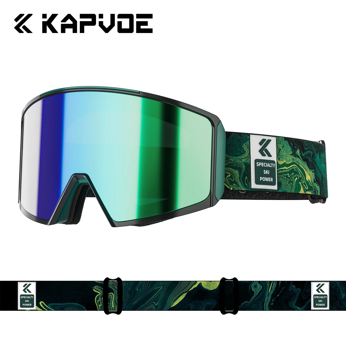 KAPVOE Ski Goggles Magnetic Double-Layer Anti-Fog Impact-Resistant Lenses Suitable for Male Female Teenagers UV400 Protection