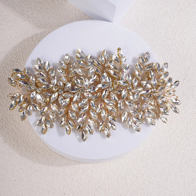 MIMIOR Wedding Full Rhinestone Oversized Hair Comb Bridal Hair Accessories Sparkly Hair Piece Gem Tiara For Women and Girls