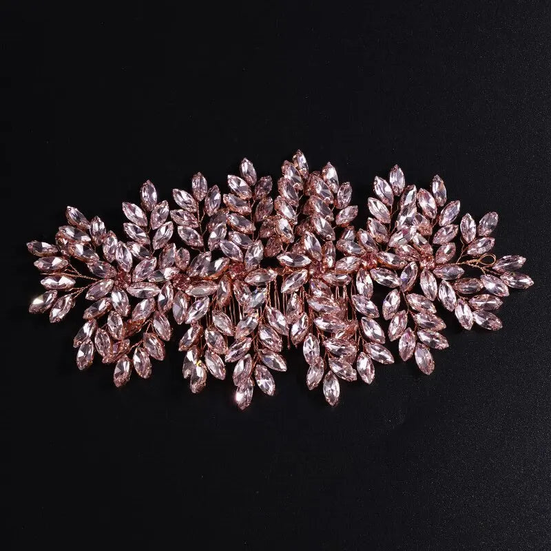 MIMIOR Wedding Full Rhinestone Oversized Hair Comb Bridal Hair Accessories Sparkly Hair Piece Gem Tiara For Women and Girls