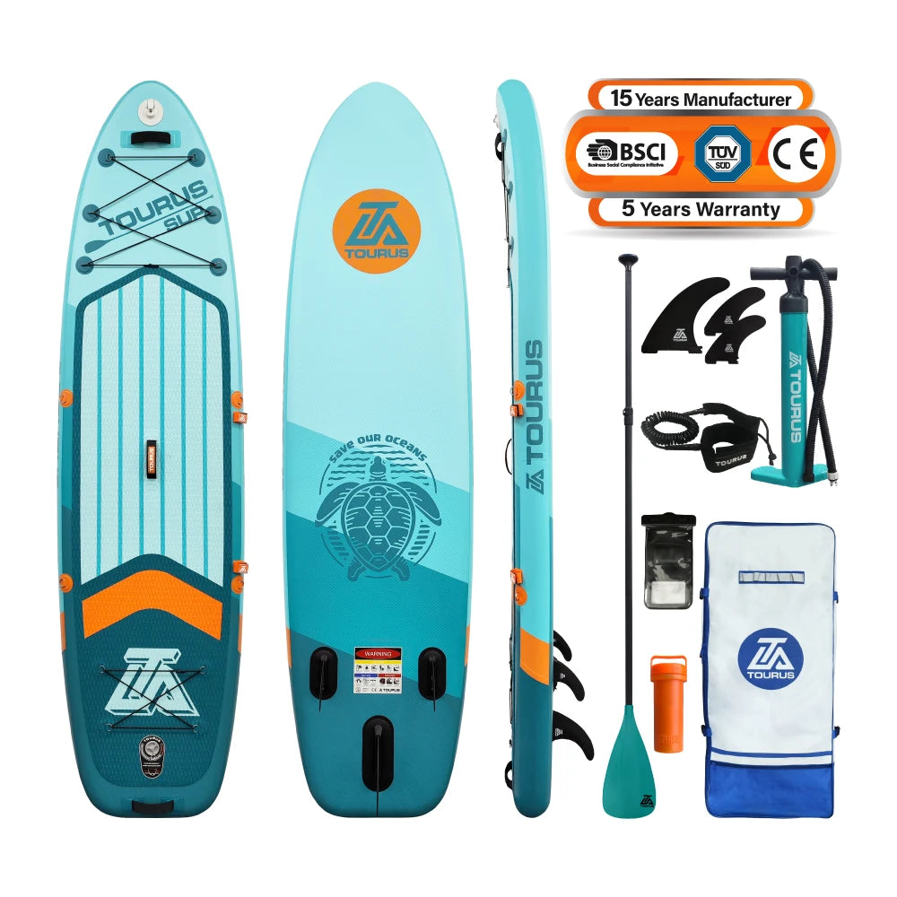 TOURUS  blue wood double layers sup boards melting inflatable stable stand up paddle board 11feet 33inch
