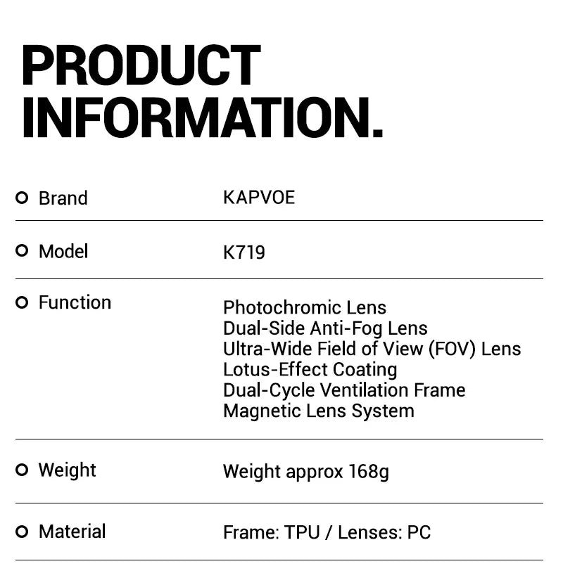 KAPVOE Ski Goggles Magnetic Double-Layer Anti-Fog Impact-Resistant Lenses Suitable for Male Female Teenagers UV400 Protection