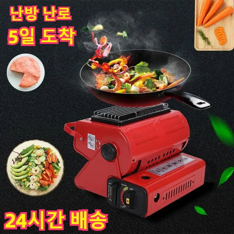 Camping Wind Proof Gas Burner Outdoor Heating Stove Gas Stove Portable Propane Heater Strong Fire Stove Heater Picnic Tourist