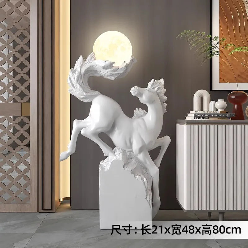 Creative Large Floor-standing Ornaments, Living Room Home Decoration, Entrance Light Luxury Sculpture, Luminous,Store Decoration