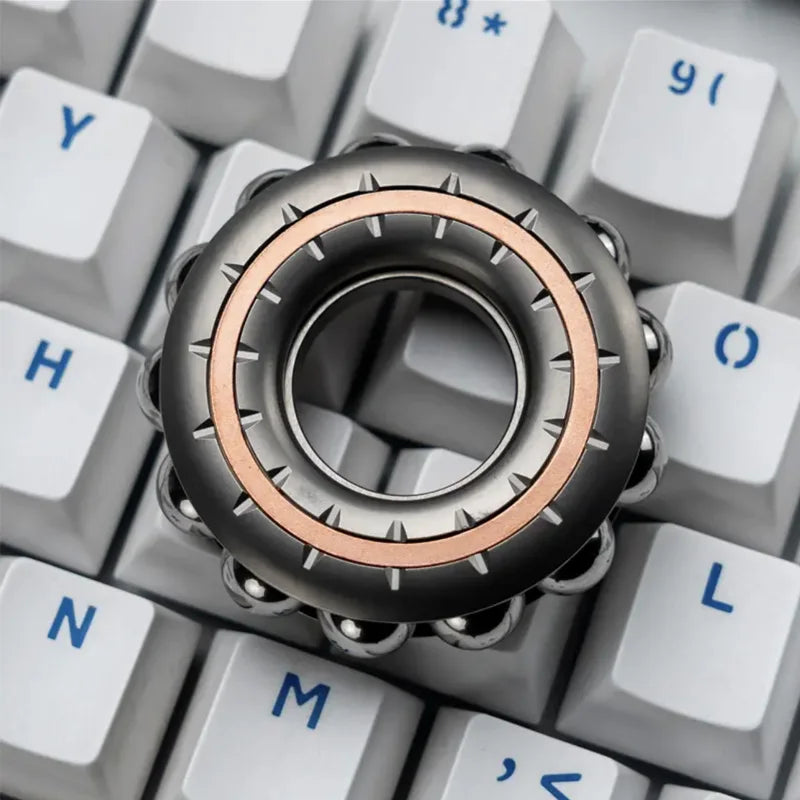 DJG Cyberpunk Beads Fidget Ring Mechanical Fingertip Gyro EDC Toy Decompression Decompression Artifact Push Card