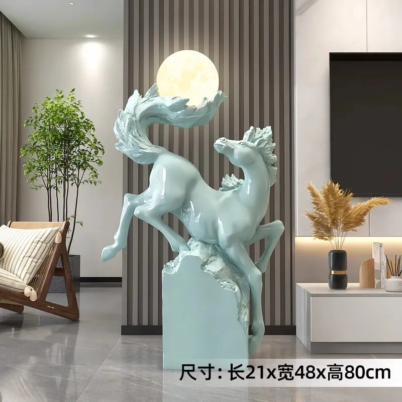 Creative Large Floor-standing Ornaments, Living Room Home Decoration, Entrance Light Luxury Sculpture, Luminous,Store Decoration