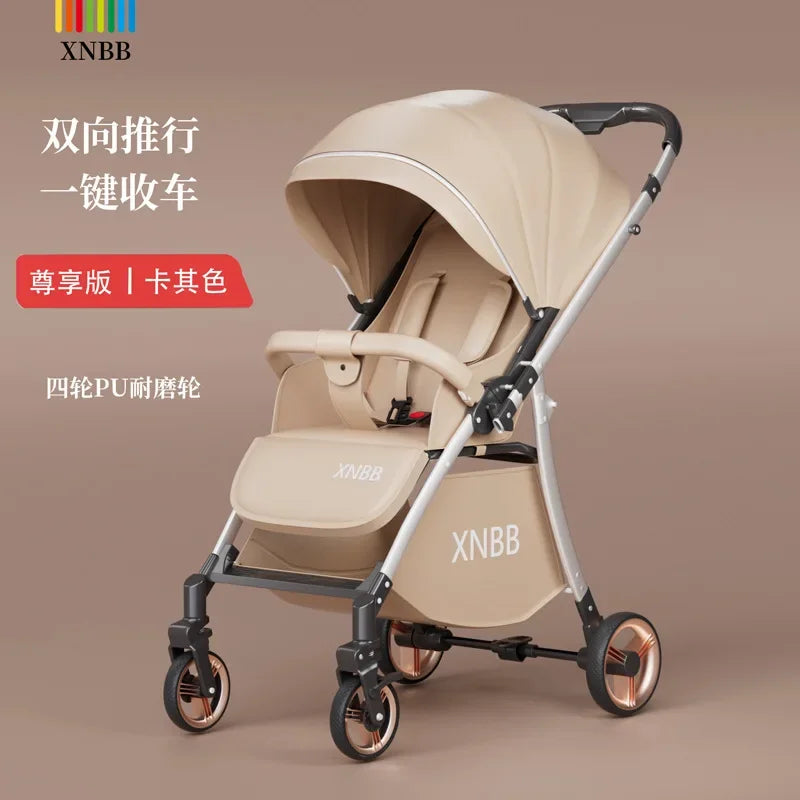 2025 New Baby Stroller Can Sit and Lie Down, Lightweight, Two-way, One-button Folding, Shock-absorbing 0 To 3 Years Old Stroller
