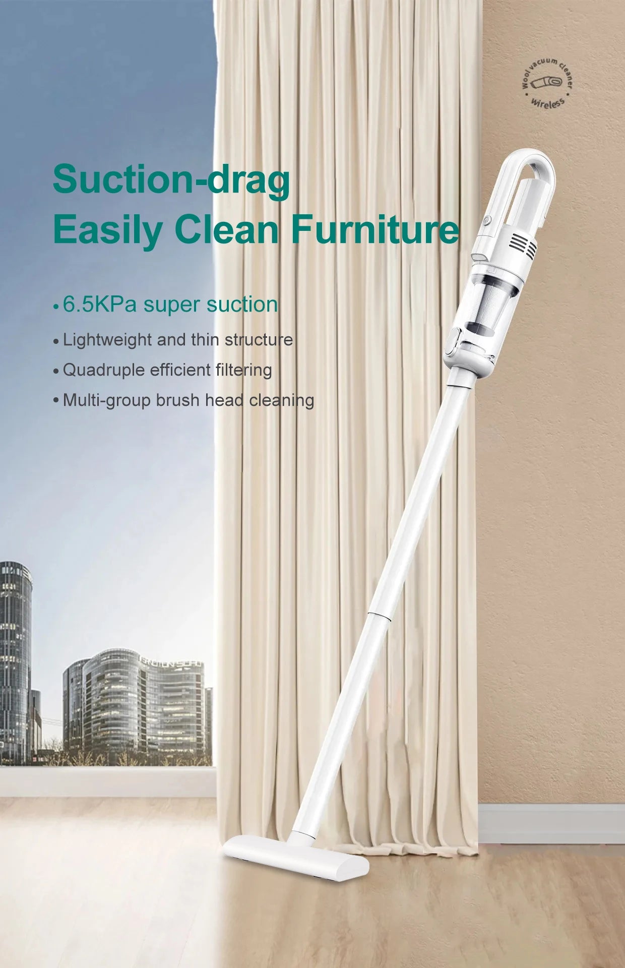 Multifunctional Handheld Vacuum Cleaner Powerful Suction 15000pa Filter Wireless Vacuum Cleaner for Pet hair Floor Household