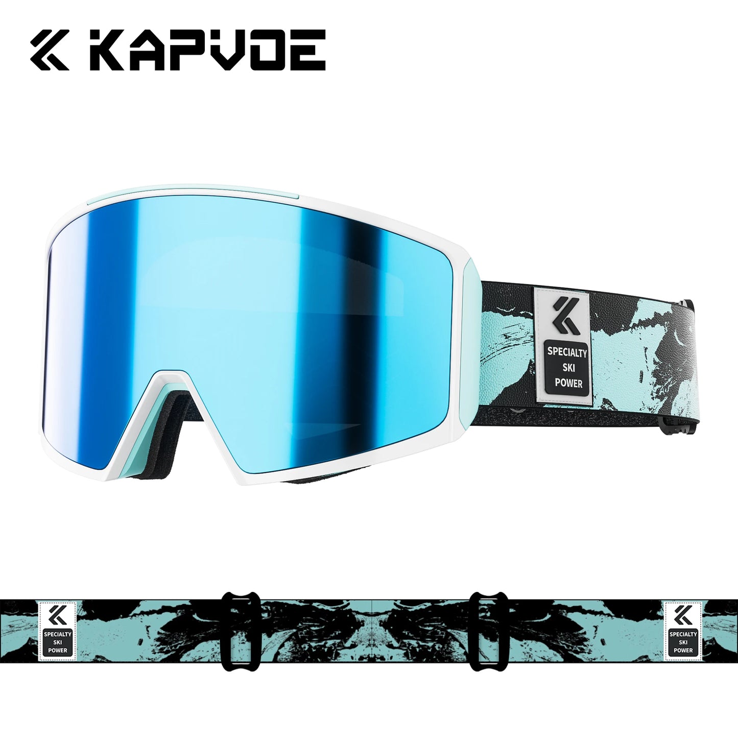 KAPVOE Ski Goggles Magnetic Double-Layer Anti-Fog Impact-Resistant Lenses Suitable for Male Female Teenagers UV400 Protection