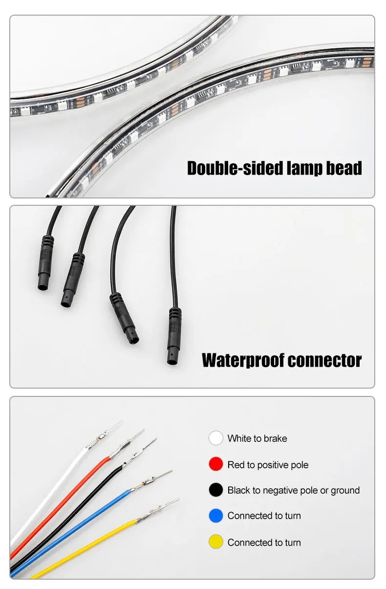 4 Pcs RGB Car Wheel Light For 15.5 inch 17 inch 19 inch APP/Remote Car Hub Light 12V LED With Brake Steering Phantom Neon Lamp