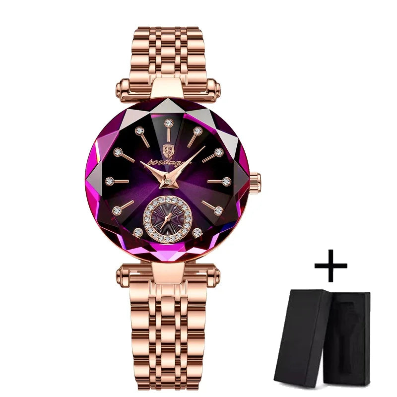 2024 Brand Women Watches Fashion Square Ladies Quartz Watch Bracelet Set Green Dial Simple Rose Gold Mesh Luxury Women Watches