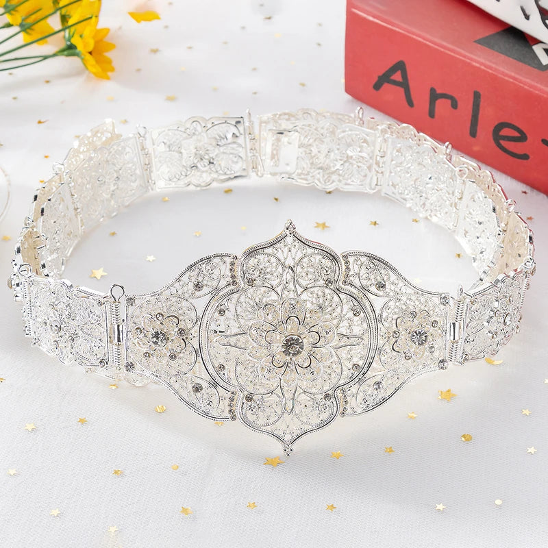 Fatima Fashion Arabian Luxury Bride Belt For Women Caucasus Traditional Wedding Waist Chain Shipping Jewelry