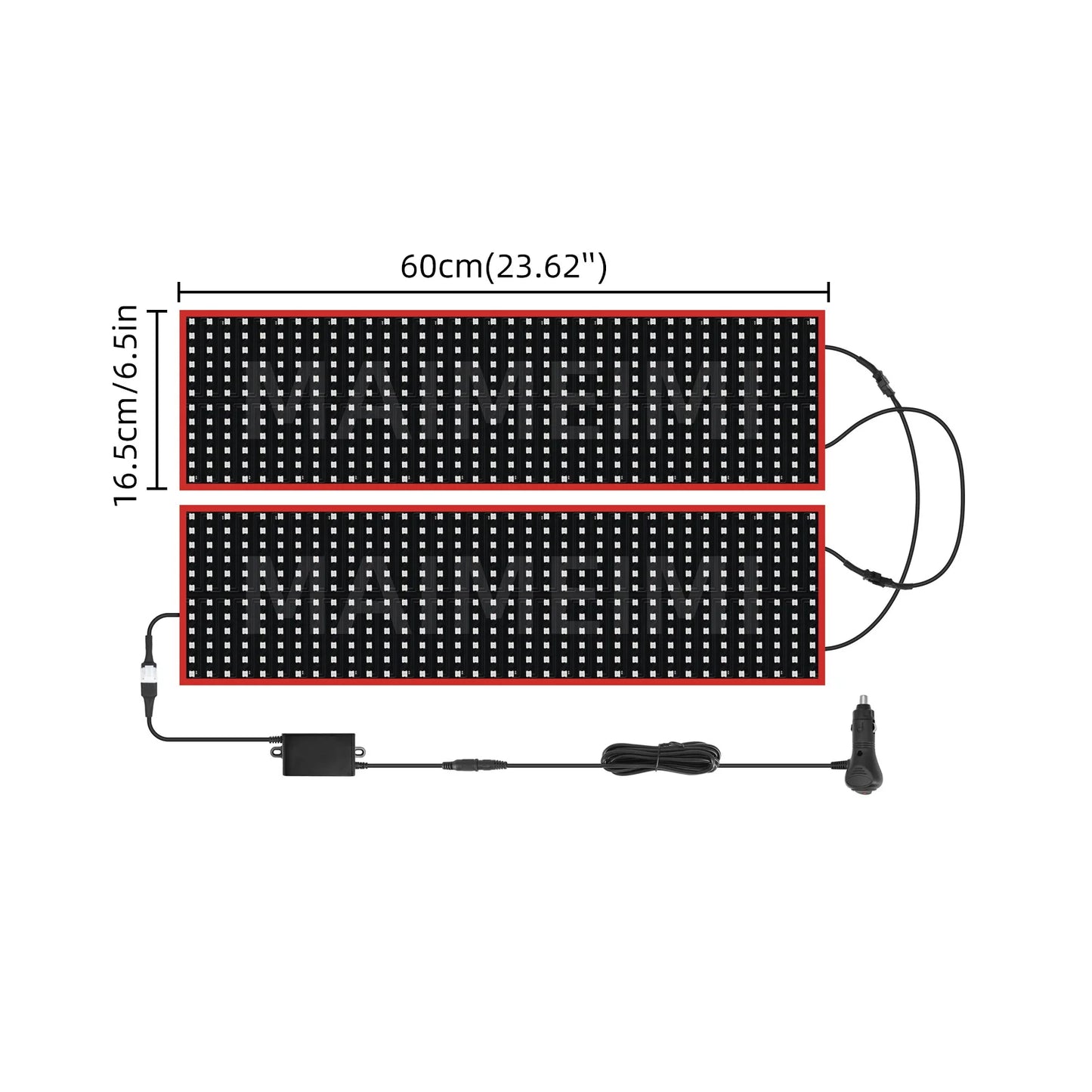 60/70/80CM LED Pixel Panel Light Remote Control Soft Foldable Lighting Scrolling For Truck Car Devil Eye  For Board Windshield