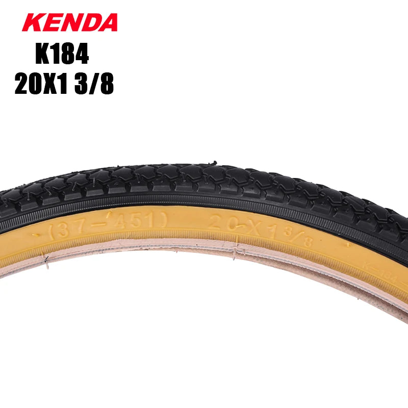 KENDA Folding Bicycle tire 20*1 3/8 (37-451) Retro Yellow Edge Mountain bike tires ultralight 420g cycling tyres pneu 55-65PSI