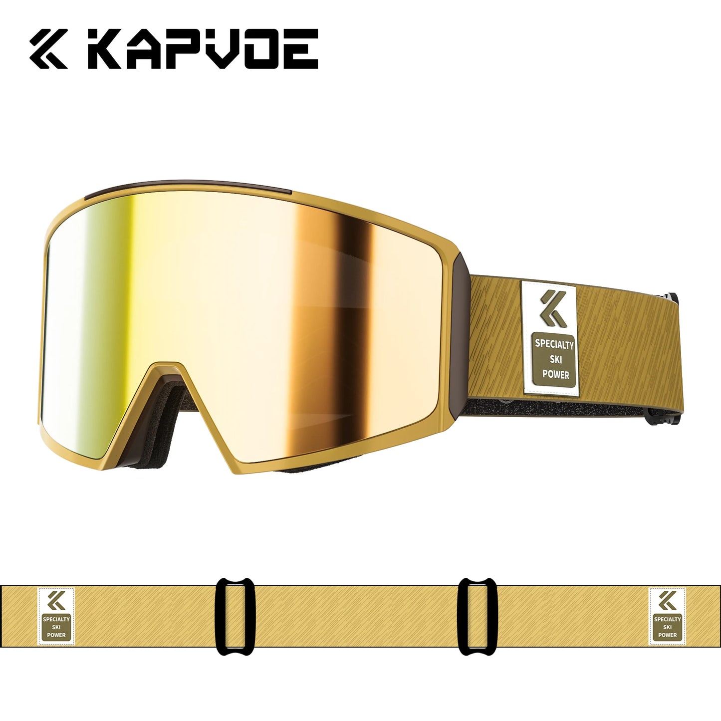 KAPVOE Ski Goggles Magnetic Double-Layer Anti-Fog Impact-Resistant Lenses Suitable for Male Female Teenagers UV400 Protection