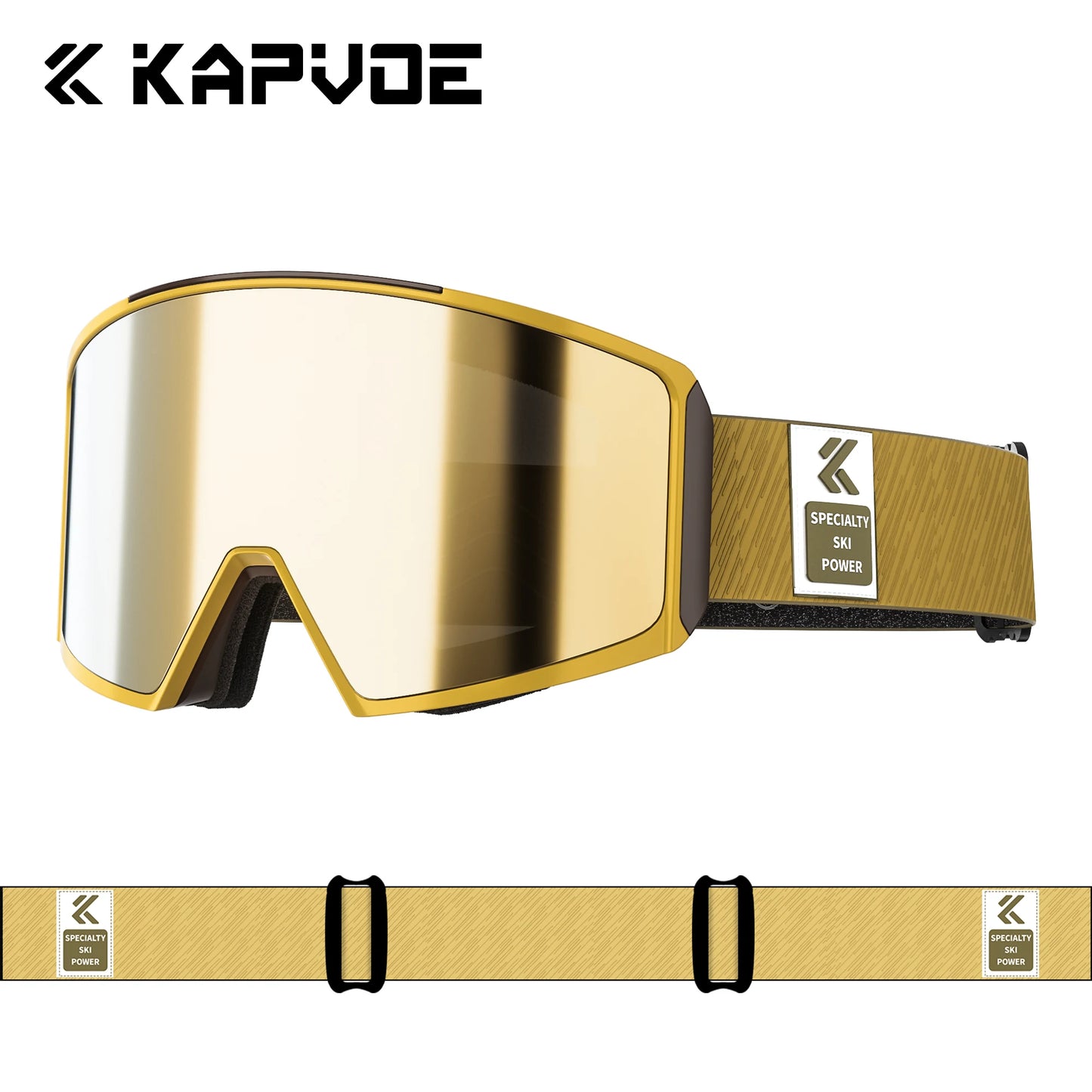 KAPVOE Ski Goggles Magnetic Double-Layer Anti-Fog Impact-Resistant Lenses Suitable for Male Female Teenagers UV400 Protection