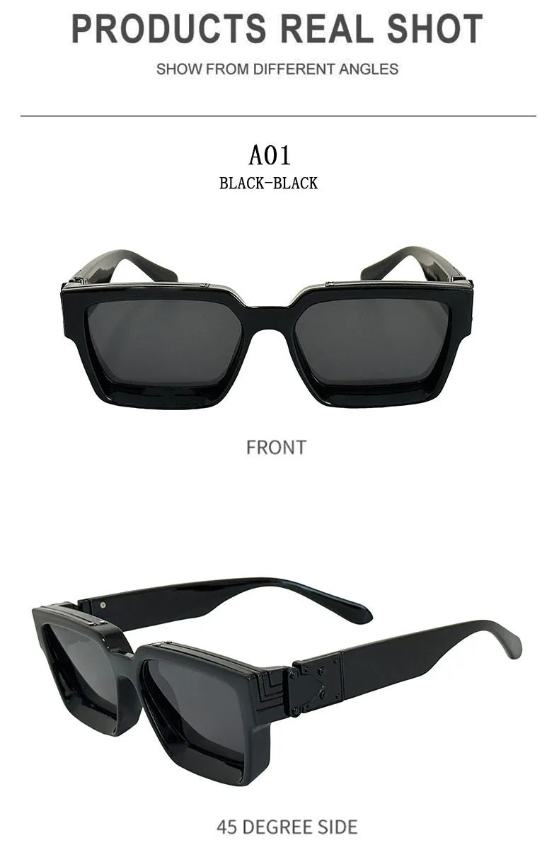 Millionaire Square Sunglasses For Men Retro Sunscreen Sunglasses Women Trendy And Fashionable Vintage Fashion Glasses Zonnebril