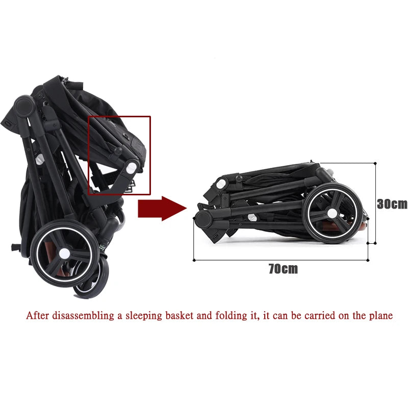 A Foldable, Multifunctional Stroller That Can Be Carried on An Airplane. It Can Be Disassembled Into A Lightweight Baby Bike.