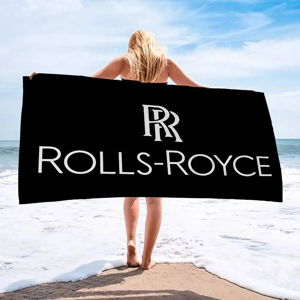 Luxury R-Rolls-Royce Logo Microfiber Beach Towel Absorbent Quick Dry Soft Yoga Swimming Resort Mountain Climbing Towel
