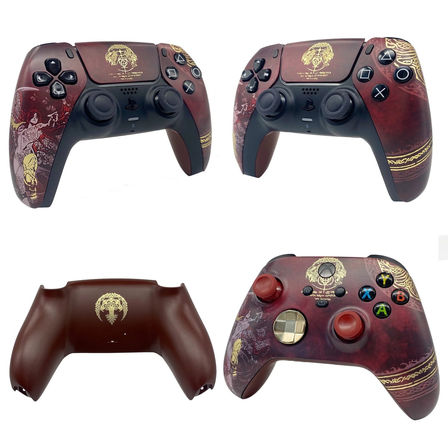 Gold stamping PS5 Controller Shell Faceplate Cover with Touchpad for DualSense Controller, Replacement for BDM-010 to 050