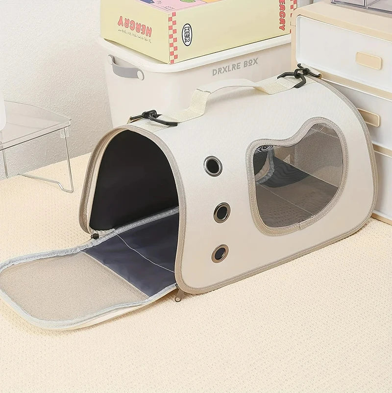 Portable Pet Carrier Bag for Small Dogs Cats Outdoor Foldable Cat Bag Breathable Cat Shoulder Bag Kitten Carrying Bag