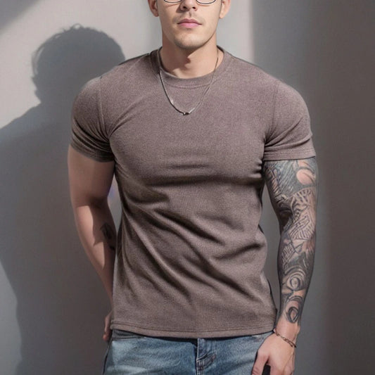 Gym Men's Summer Sports Quick Dry Fitness Short Sleeve T-shirt Outdoor Slim Casual Tee Tops Muscle Tights Bodybuilding Clothing