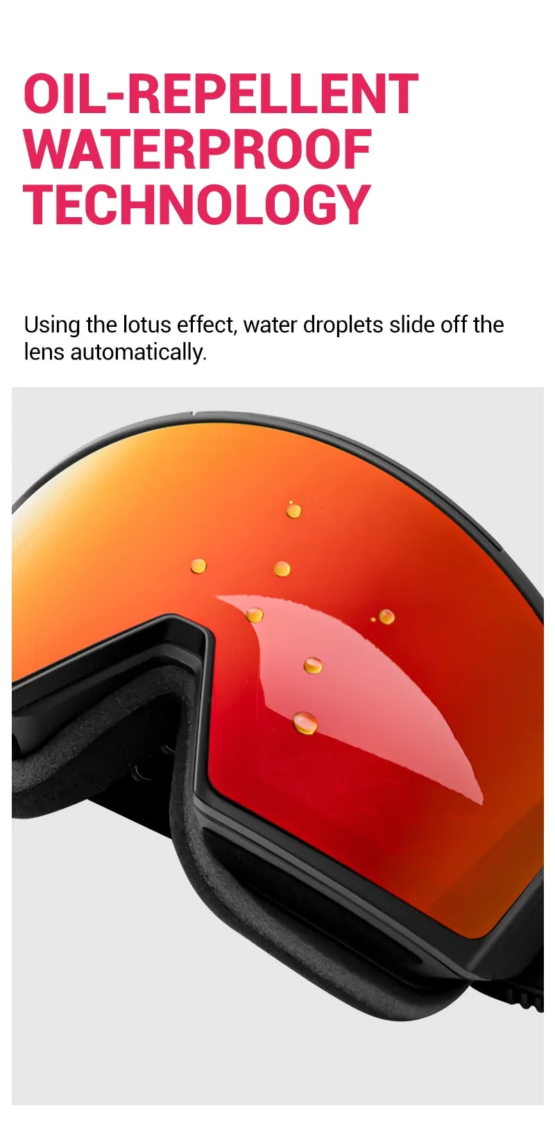 KAPVOE Ski Goggles Magnetic Double-Layer Anti-Fog Impact-Resistant Lenses Suitable for Male Female Teenagers UV400 Protection