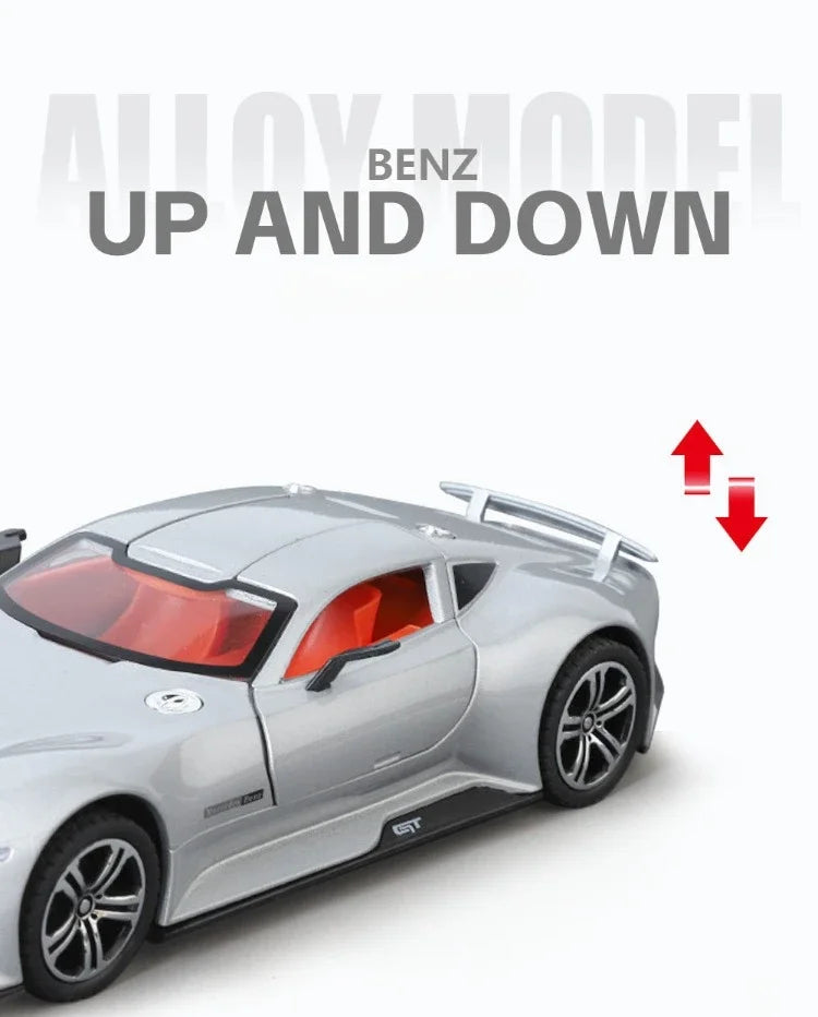 Simulation 1/24 Benz AMG Vision GT Alloy Car Model Metal Diecast Toy Vehicle Boy Birthday Gift Collection Home Decor Miniature