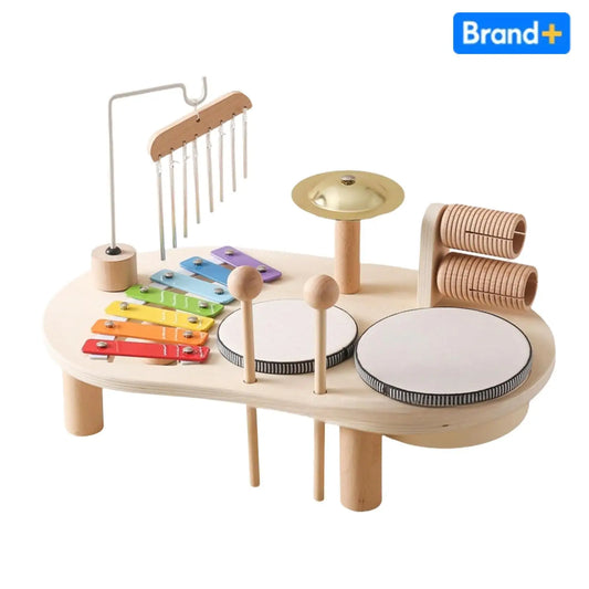 2026 New, Baby Rattle Toy 0-12 Months Musical Instrument Wooden  Toys Cartoon Animal Xylophone Baby Educational Toy Kid‘s Gift