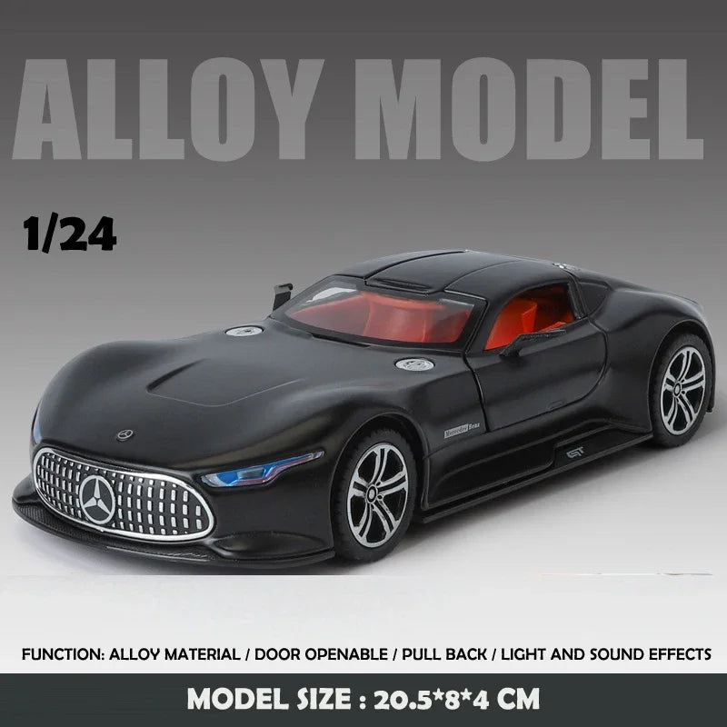 Simulation 1/24 Benz AMG Vision GT Alloy Car Model Metal Diecast Toy Vehicle Boy Birthday Gift Collection Home Decor Miniature