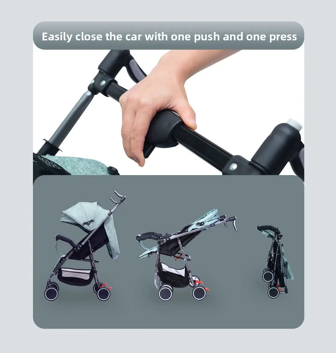 2025 New Baby Stroller Can Sit and Lie Down, Lightweight, Two-way, One-button Folding, Shock-absorbing 0 To 3 Years Old Stroller