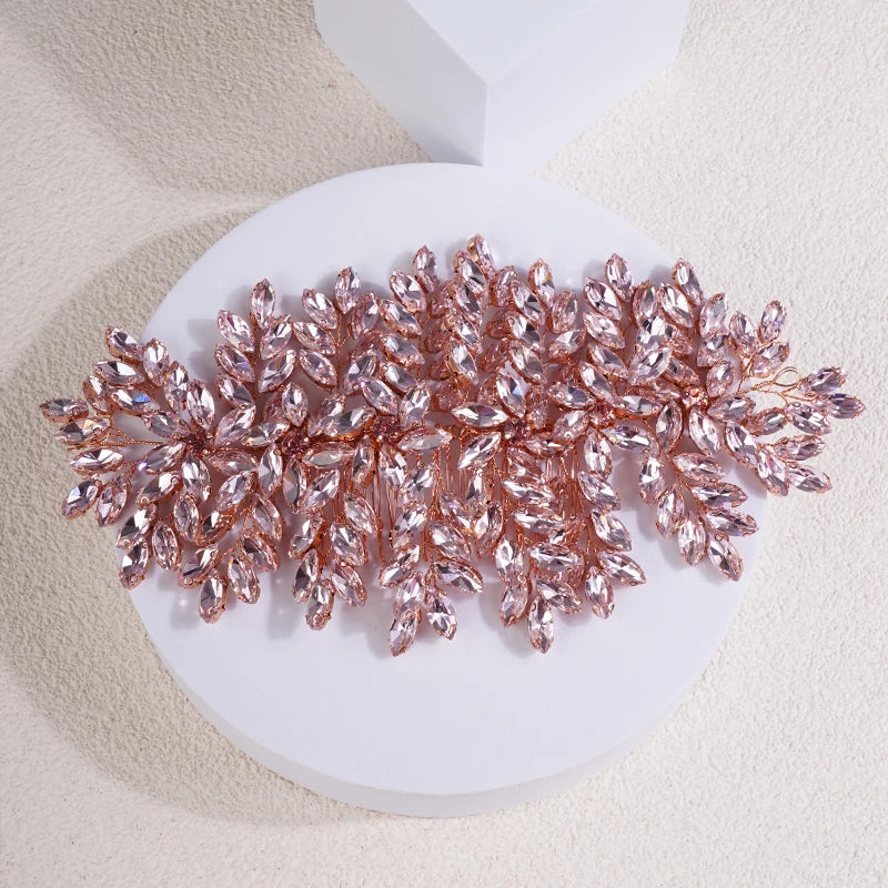 MIMIOR Wedding Full Rhinestone Oversized Hair Comb Bridal Hair Accessories Sparkly Hair Piece Gem Tiara For Women and Girls