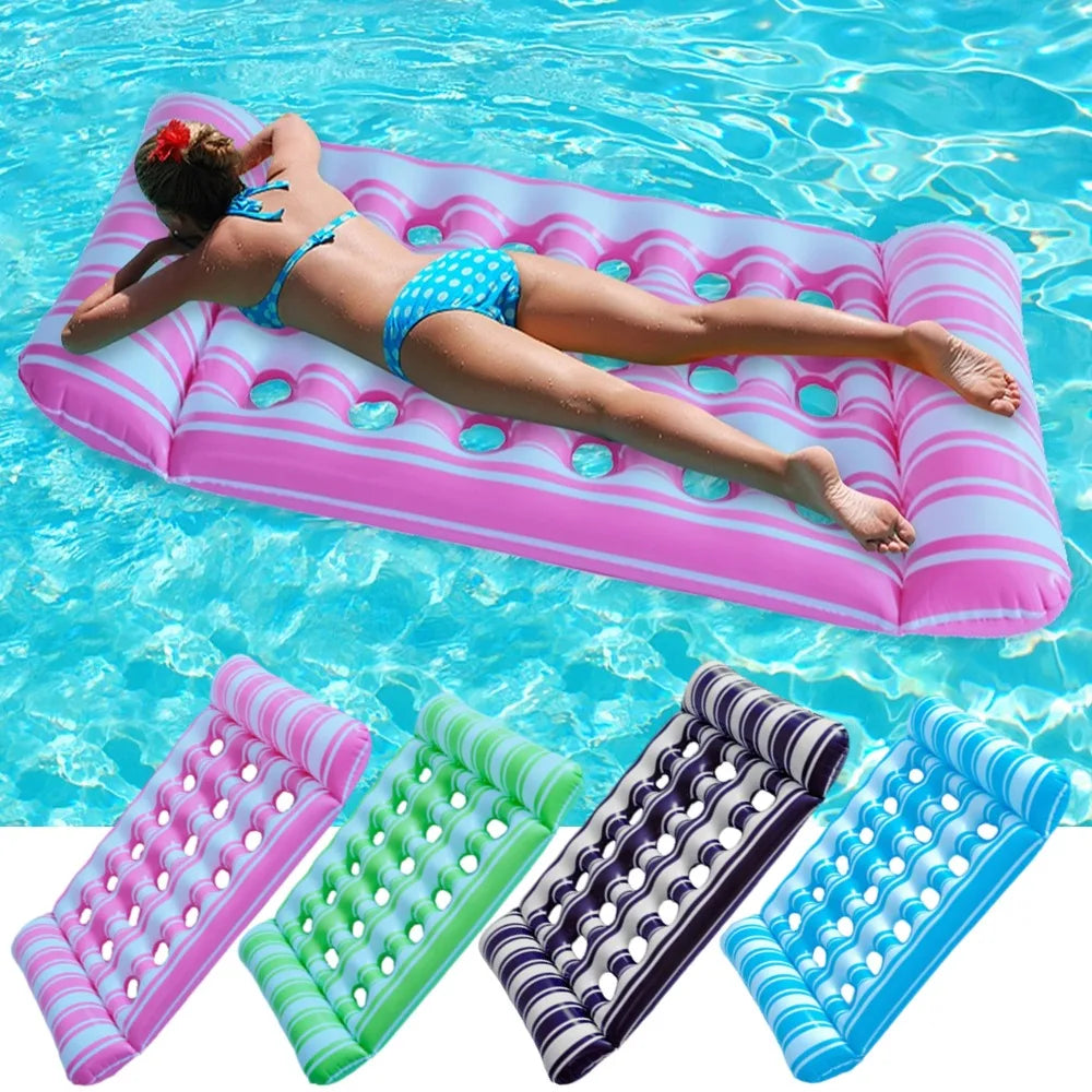 Summer Water Hammock Recliner Inflatable Floating Swimming Air Mattress Beach Sports Swimming Pool Party Recliner Lounge Bed