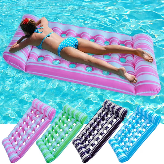 Summer Water Hammock Recliner Inflatable Floating Swimming Air Mattress Beach Sports Swimming Pool Party Recliner Lounge Bed