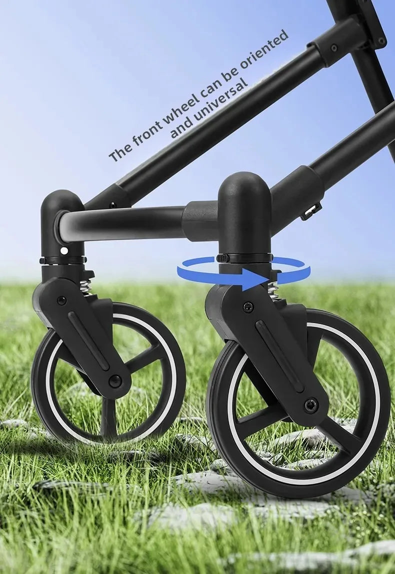 A Foldable, Multifunctional Stroller That Can Be Carried on An Airplane. It Can Be Disassembled Into A Lightweight Baby Bike.