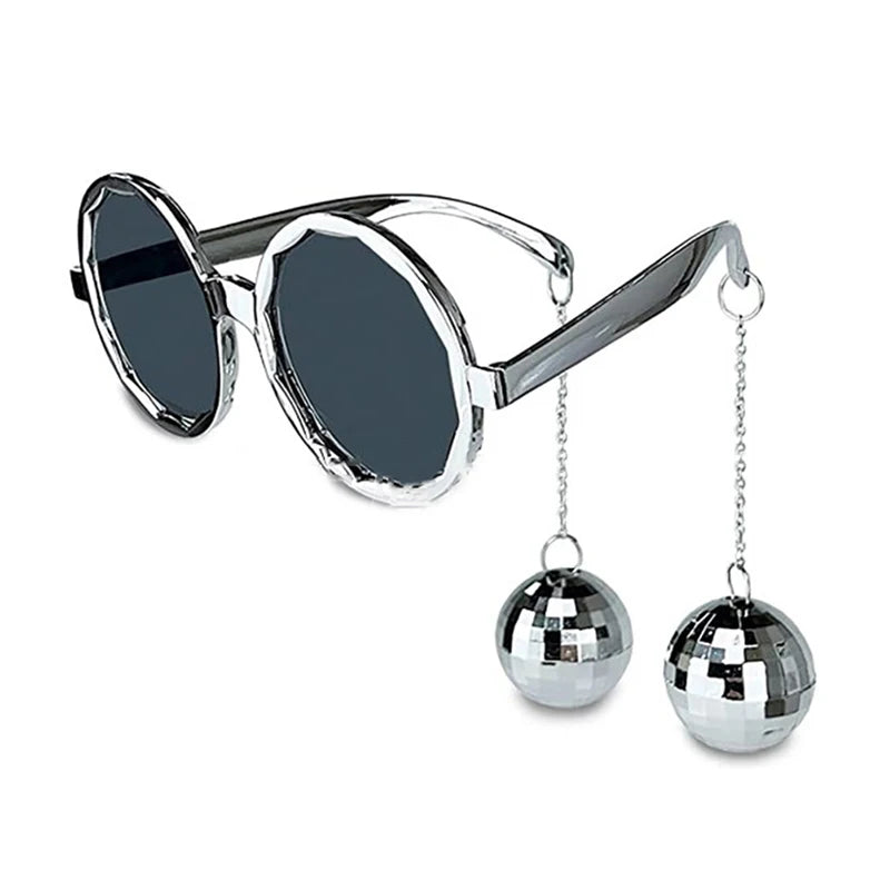Disco Pendant Mirror Ball Glasses for 70s 80s Retro Theme Cowgirl Disco Party Decor Birthday Wedding Party Photography Props
