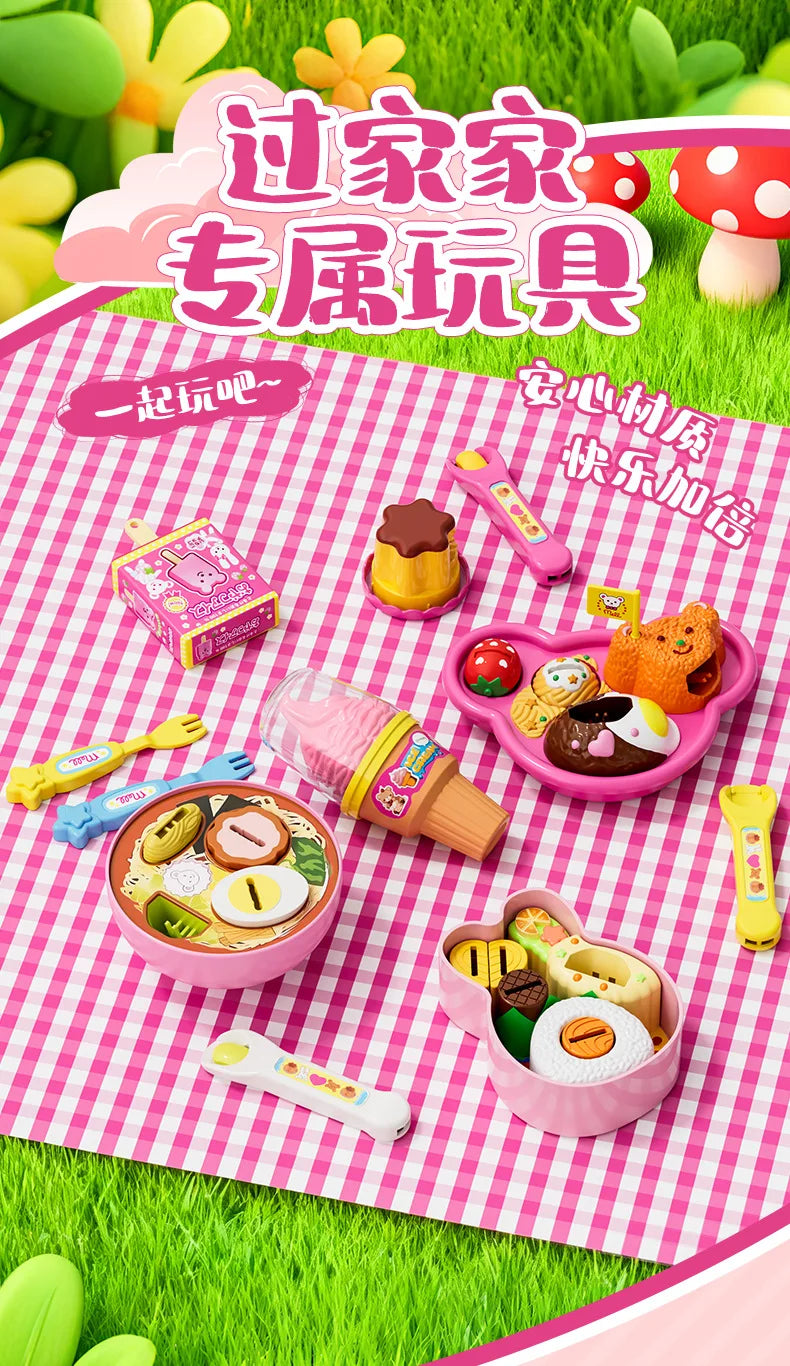 New Cute Children Feeding Series Toy Set Simulation Ice Cream / Pudding / Bento / Ramen Fun Play House Feeding Happy Game Toys