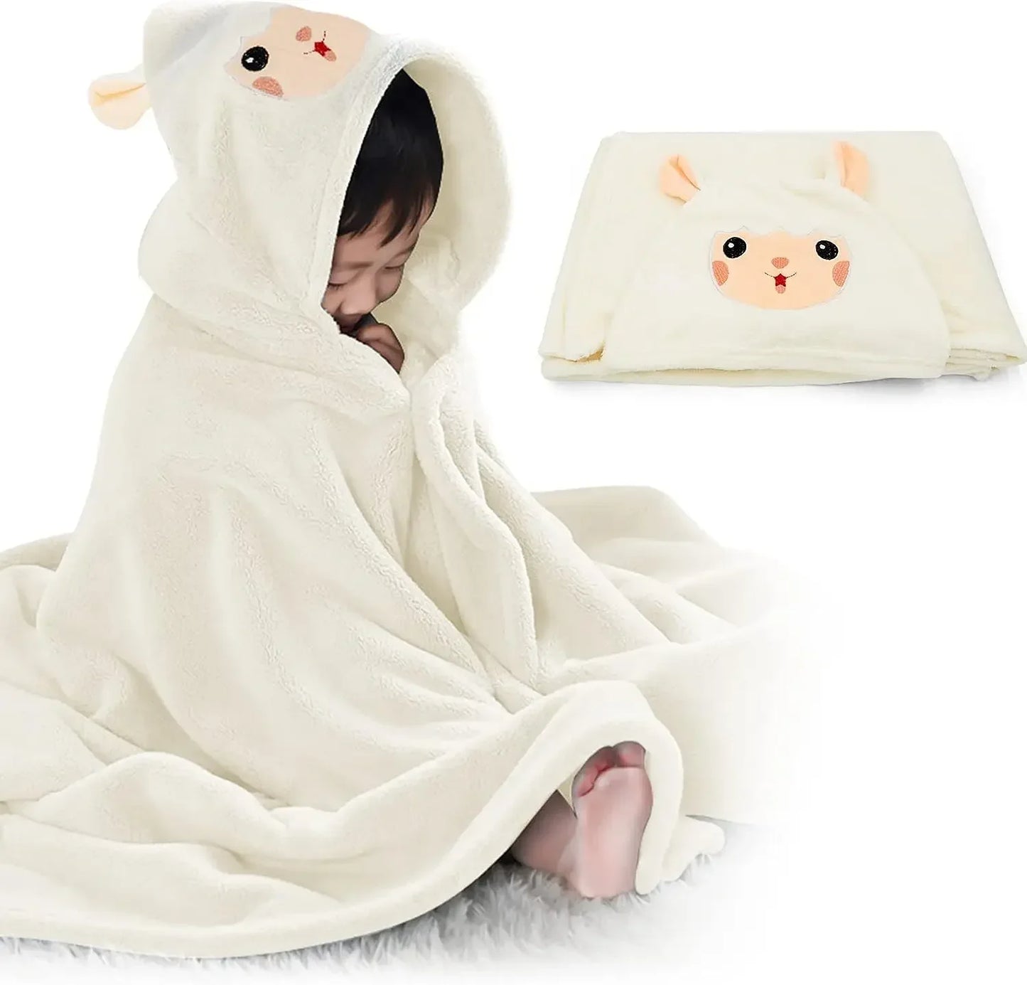 Kids Bathrobe Newborn Super Soft Bath Towel Blanket Warm Sleeping Swaddle Wrap for Infant Boys Girls Toddler Baby Hooded Towels