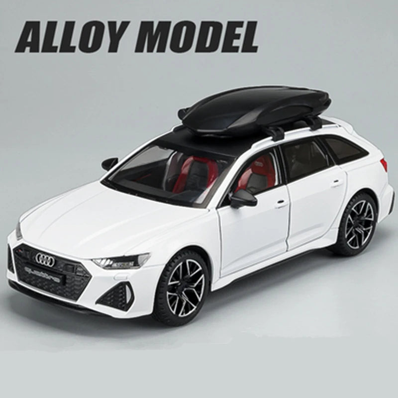 1/24 Audi RS6 Avant Station Wagon Alloy Car Model Diecast Metal Toy Vehicles Car Model Simulation Sound and Light Kids Toys Gift