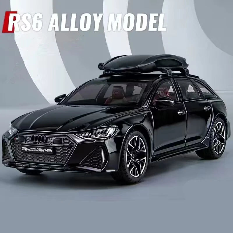 1/24 Audi RS6 Avant Station Wagon Alloy Car Model Diecast Metal Toy Vehicles Car Model Simulation Sound and Light Kids Toys Gift