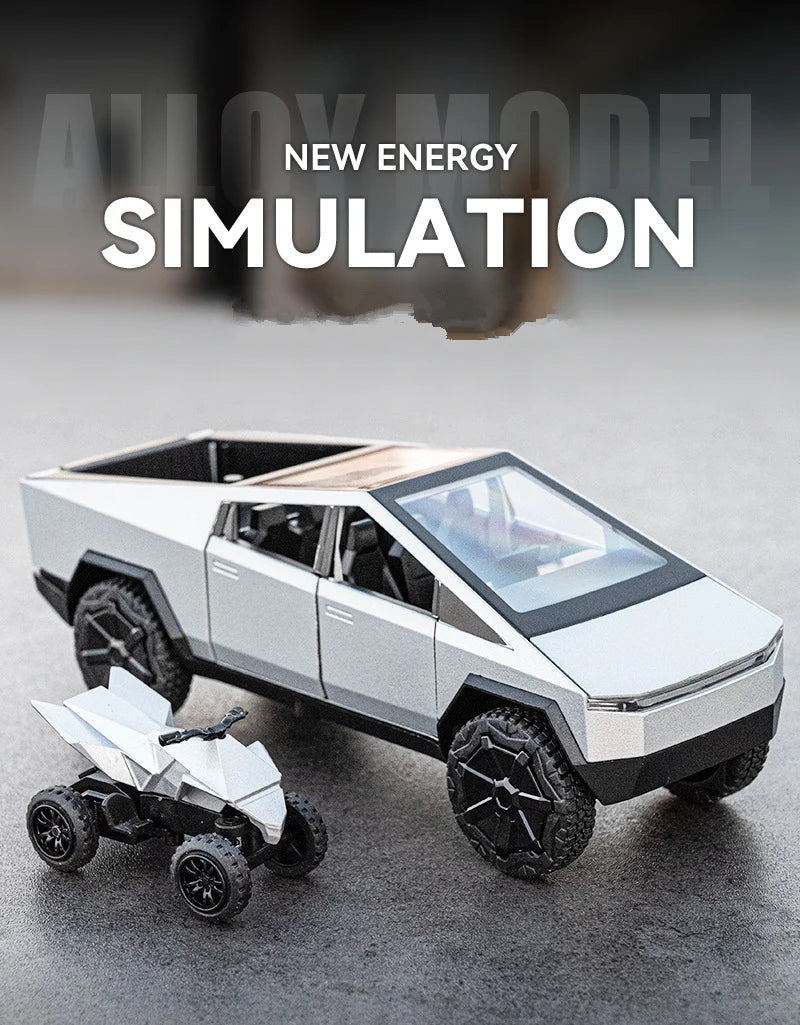 1:32 Cyber toy truck Car Model Alloy Car Die Cast Toy Car Model Sound and light Children's Toy Collectibles