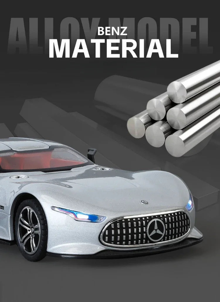 Simulation 1/24 Benz AMG Vision GT Alloy Car Model Metal Diecast Toy Vehicle Boy Birthday Gift Collection Home Decor Miniature