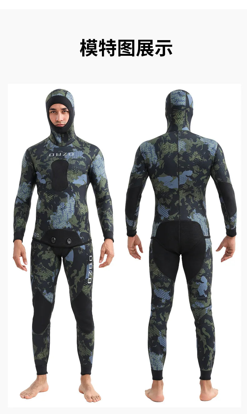 3mm Fishing Suit Diving Suit Cold and Warm Split Body Swimming Surfing Suit Free Diving Fishing and Hunting