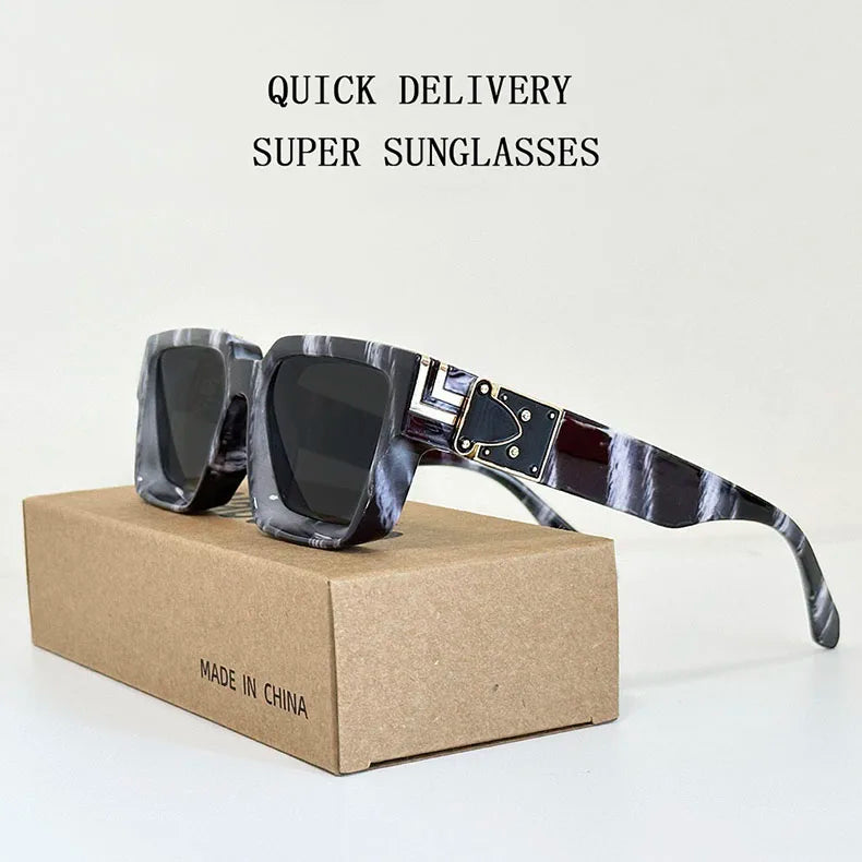 Millionaire Square Sunglasses For Men Retro Sunscreen Sunglasses Women Trendy And Fashionable Vintage Fashion Glasses Zonnebril