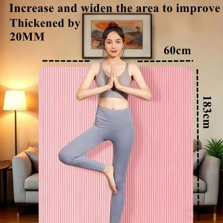 183×60cm 15-20MM Thick Yoga Mat Anti-skid Sports Fitness Mat Comfort Foam Yoga Matt for Exercise Yoga and Pilates Gymnastics Mat